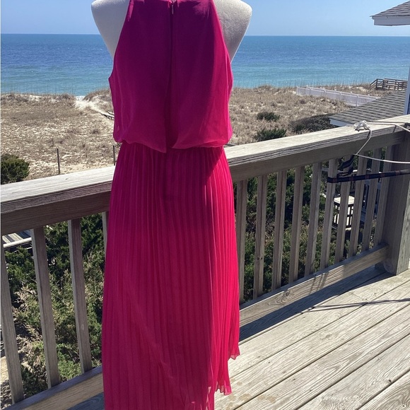 Sam Edelman Hot Pink Pleated Midi Dress - Picture 8 of 13